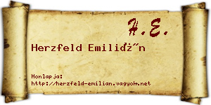 Herzfeld Emilián névjegykártya